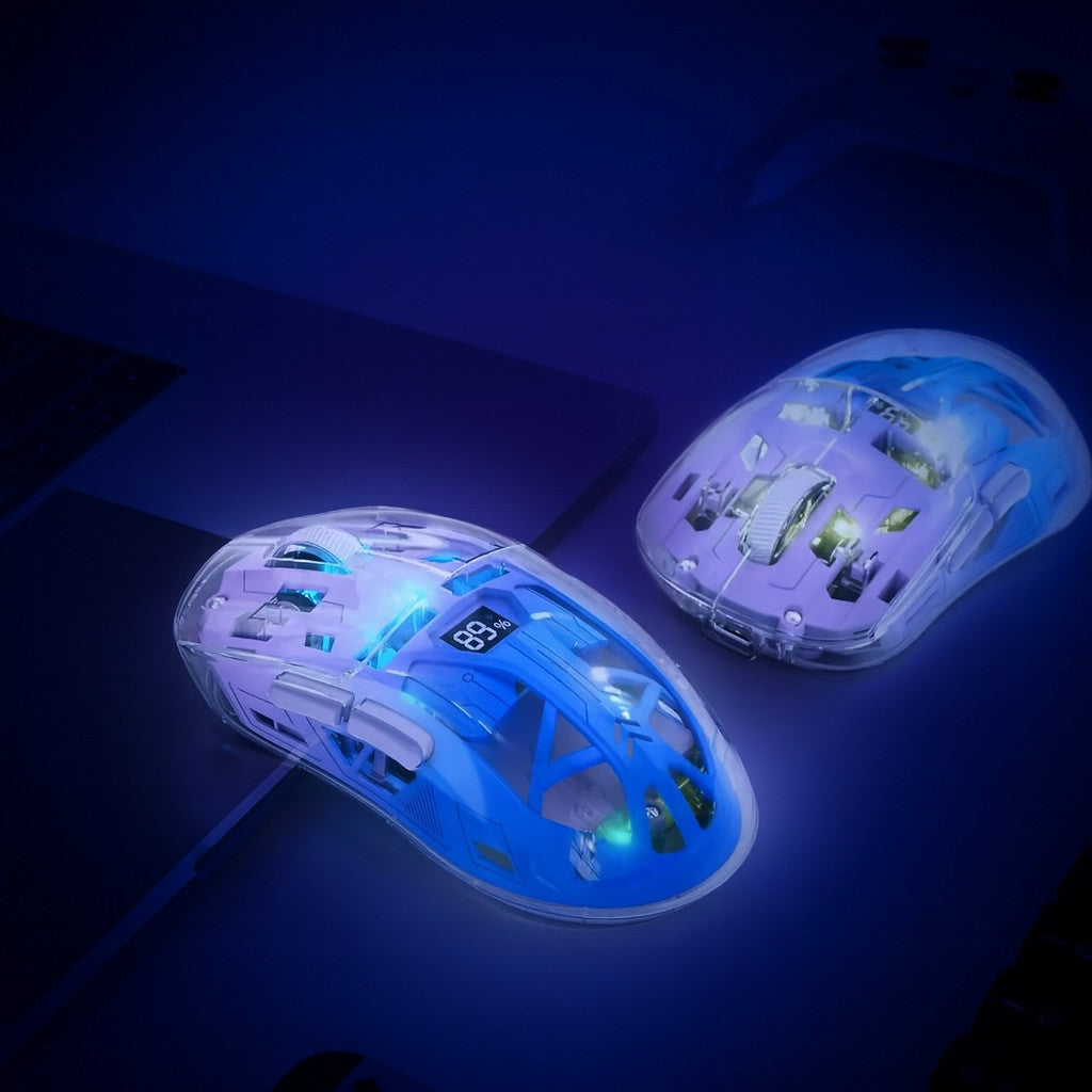 Attack Shark FreeWolf A2, kabellose Gaming Maus, wiederaufladbar, RGB, digitaler Bildschirm, einstellbare DPI, Bluetooth 5.0, 2.4G Wireless