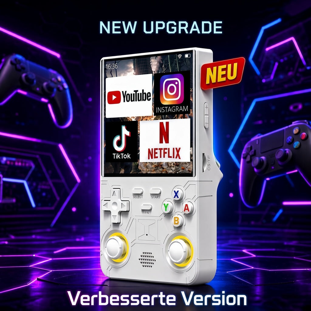 R36 Ultra Retro Handheld, NEW UPGRADE, Gaming Konsole, Linux-System, 4,0 Zoll, 3000mAh, WiFi